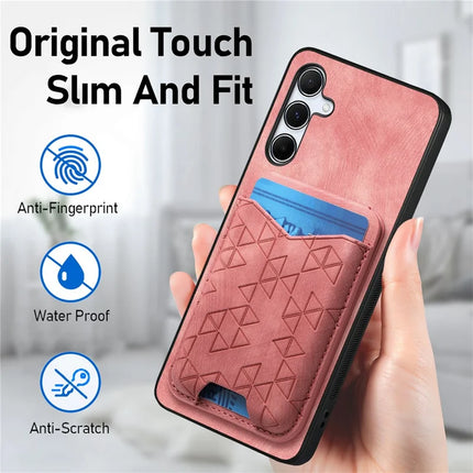 For Samsung Galaxy A35 5G Case Imprinted Pattern Card Holder Kickstand Leather Back Cover