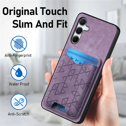 For Samsung Galaxy A35 5G Case Imprinted Pattern Card Holder Kickstand Leather Back Cover