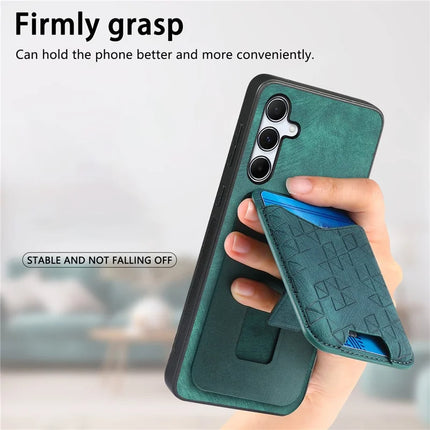 For Samsung Galaxy A35 5G Case Imprinted Pattern Card Holder Kickstand Leather Back Cover
