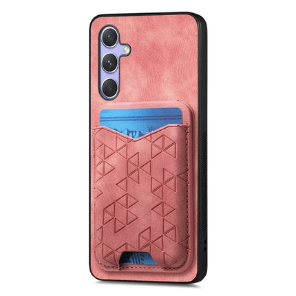For Samsung Galaxy A54 5G Case Imprinted Pattern Card Holder Kickstand Leather Back Cover