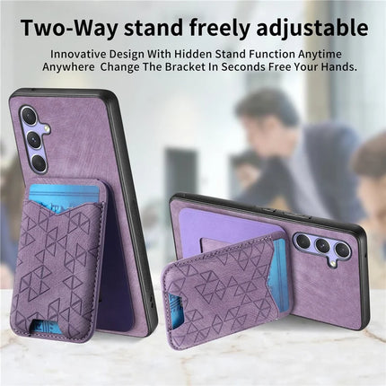 For Samsung Galaxy A54 5G Case Imprinted Pattern Card Holder Kickstand Leather Back Cover
