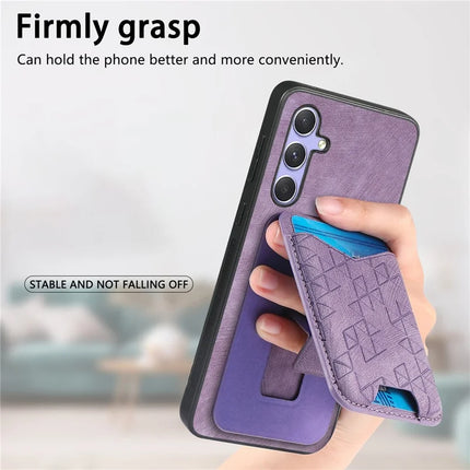 For Samsung Galaxy A54 5G Case Imprinted Pattern Card Holder Kickstand Leather Back Cover