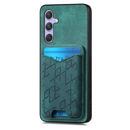 For Samsung Galaxy A54 5G Case Imprinted Pattern Card Holder Kickstand Leather Back Cover