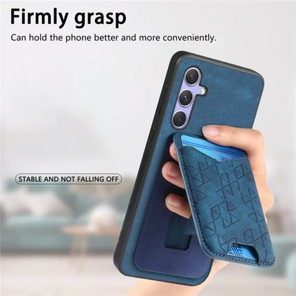 For Samsung Galaxy A54 5G Case Imprinted Pattern Card Holder Kickstand Leather Back Cover