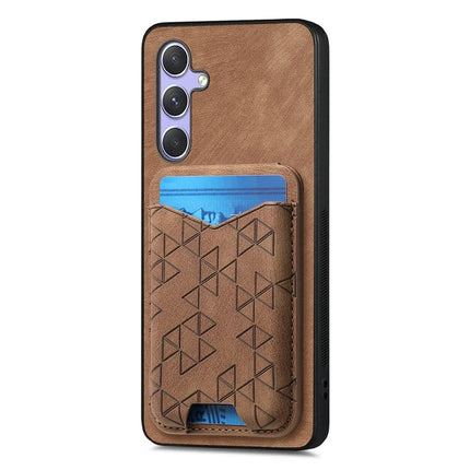 For Samsung Galaxy A54 5G Case Imprinted Pattern Card Holder Kickstand Leather Back Cover