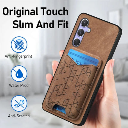 For Samsung Galaxy A54 5G Case Imprinted Pattern Card Holder Kickstand Leather Back Cover