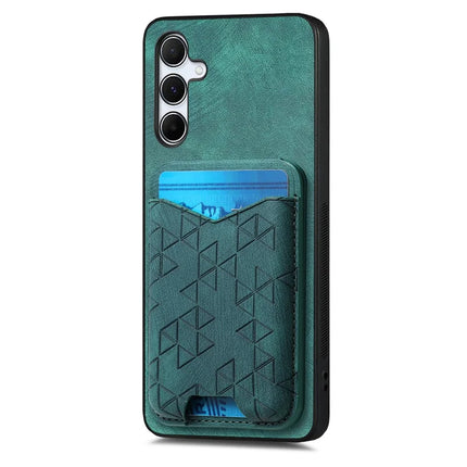 For Samsung Galaxy A55 5G Case Imprinted Pattern Card Holder Kickstand Leather Back Cover