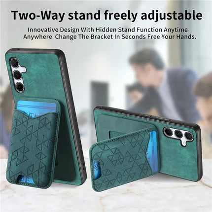 For Samsung Galaxy A55 5G Case Imprinted Pattern Card Holder Kickstand Leather Back Cover