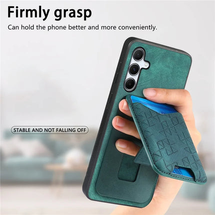 For Samsung Galaxy A55 5G Case Imprinted Pattern Card Holder Kickstand Leather Back Cover