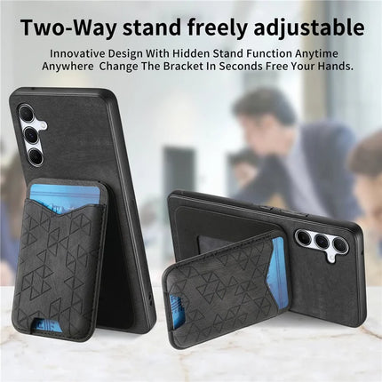 For Samsung Galaxy A55 5G Case Imprinted Pattern Card Holder Kickstand Leather Back Cover