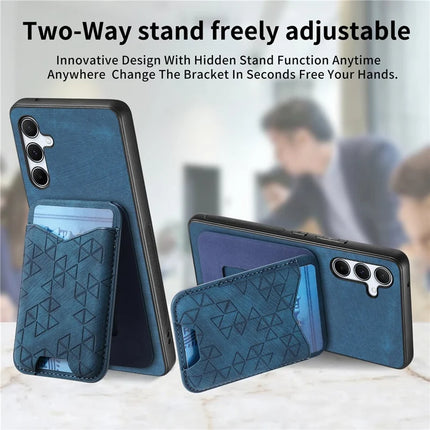 For Samsung Galaxy A55 5G Case Imprinted Pattern Card Holder Kickstand Leather Back Cover
