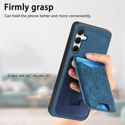 For Samsung Galaxy A55 5G Case Imprinted Pattern Card Holder Kickstand Leather Back Cover