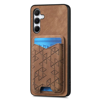 For Samsung Galaxy A55 5G Case Imprinted Pattern Card Holder Kickstand Leather Back Cover