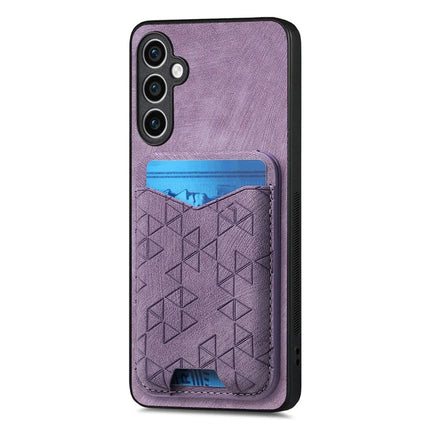For Samsung Galaxy S23 FE Case Imprinted Pattern Card Holder Kickstand Leather Back Cover
