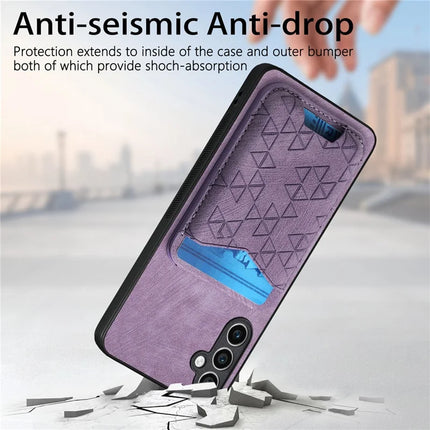 For Samsung Galaxy S23 FE Case Imprinted Pattern Card Holder Kickstand Leather Back Cover