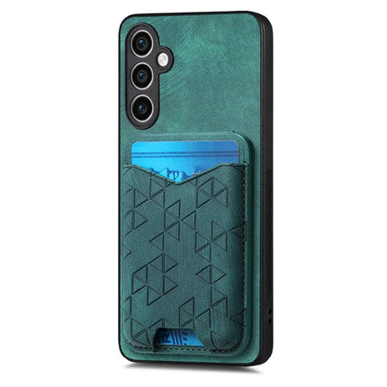 For Samsung Galaxy S23 FE Case Imprinted Pattern Card Holder Kickstand Leather Back Cover