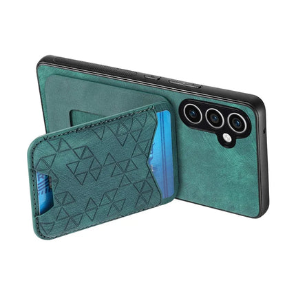For Samsung Galaxy S23 FE Case Imprinted Pattern Card Holder Kickstand Leather Back Cover