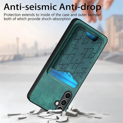 For Samsung Galaxy S23 FE Case Imprinted Pattern Card Holder Kickstand Leather Back Cover
