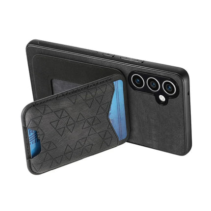 For Samsung Galaxy S23 FE Case Imprinted Pattern Card Holder Kickstand Leather Back Cover