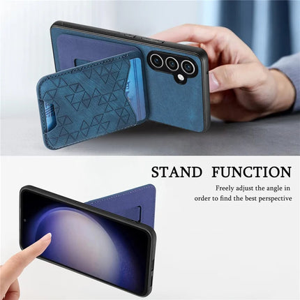 For Samsung Galaxy S23 FE Case Imprinted Pattern Card Holder Kickstand Leather Back Cover