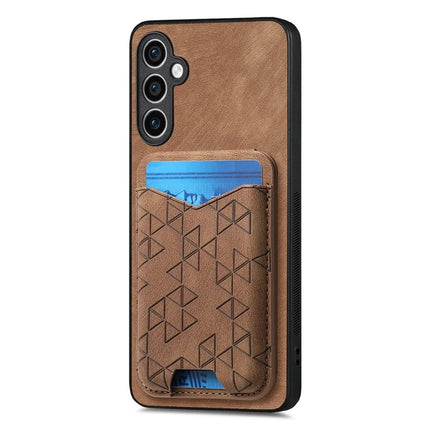 For Samsung Galaxy S23 FE Case Imprinted Pattern Card Holder Kickstand Leather Back Cover