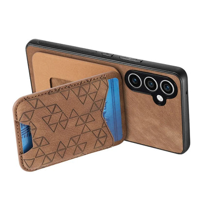 For Samsung Galaxy S23 FE Case Imprinted Pattern Card Holder Kickstand Leather Back Cover