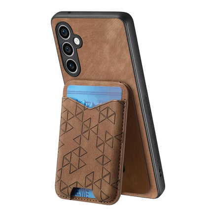 For Samsung Galaxy S23 FE Case Imprinted Pattern Card Holder Kickstand Leather Back Cover