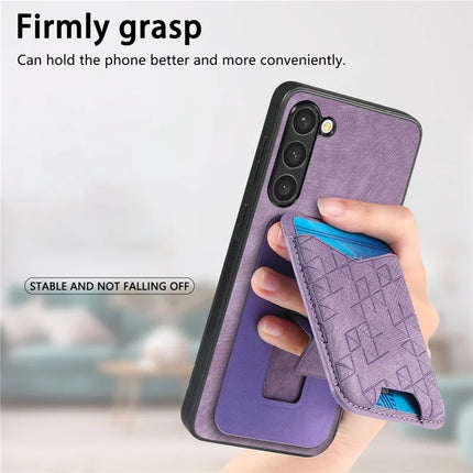 For Samsung Galaxy S23+ Case Imprinted Pattern Card Holder Kickstand Leather Back Cover