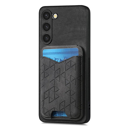 For Samsung Galaxy S23+ Case Imprinted Pattern Card Holder Kickstand Leather Back Cover