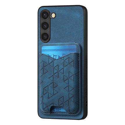 For Samsung Galaxy S23+ Case Imprinted Pattern Card Holder Kickstand Leather Back Cover
