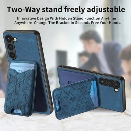 For Samsung Galaxy S23+ Case Imprinted Pattern Card Holder Kickstand Leather Back Cover