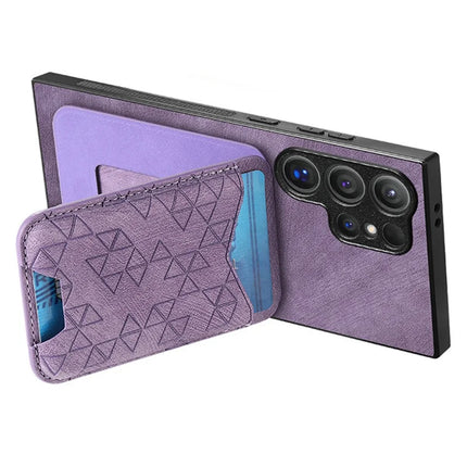 For Samsung Galaxy S23 Ultra Case Imprinted Pattern Card Holder Kickstand Leather Back Cover