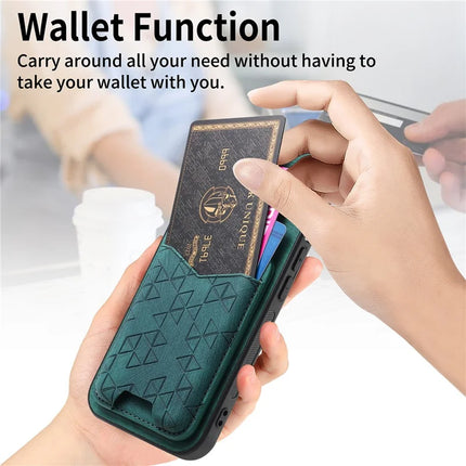 For Samsung Galaxy S23 Ultra Case Imprinted Pattern Card Holder Kickstand Leather Back Cover