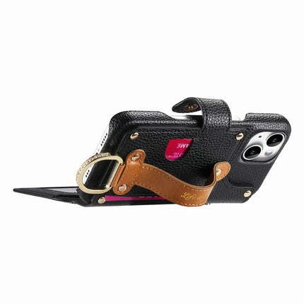 For iPhone 13 Case RFID Blocking Zipper Wallet PU Leather Mobile Cover
