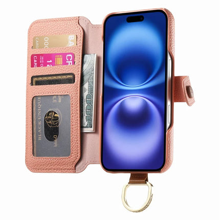 For iPhone 16 Pro Max Case RFID Blocking Zipper Wallet PU Leather Mobile Cover