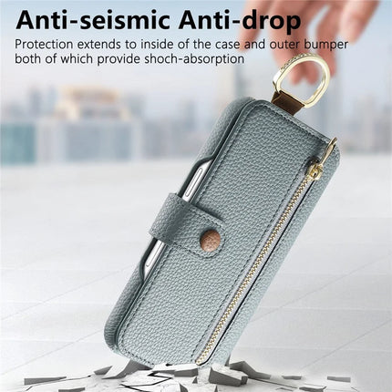For iPhone 16 Pro Max Case RFID Blocking Zipper Wallet PU Leather Mobile Cover