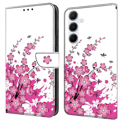 For Samsung Galaxy A16 5G  /  4G Case PU Leather Wallet Phone Cover with Stand - Flower Vine