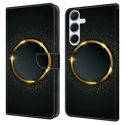 For Samsung Galaxy A16 5G  /  4G Case PU Leather Wallet Phone Cover with Stand - Gold Ring