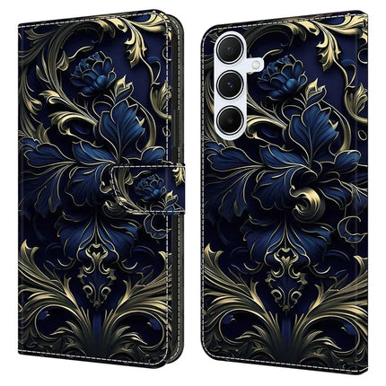 For Samsung Galaxy A16 5G  /  4G Case PU Leather Wallet Phone Cover with Stand - Blue Flower