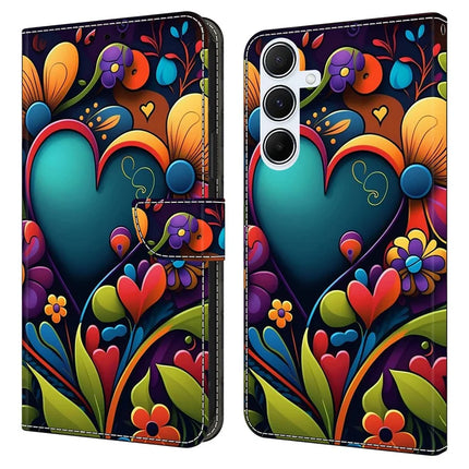 For Samsung Galaxy A16 5G  /  4G Case PU Leather Wallet Phone Cover with Stand - Paint Flower