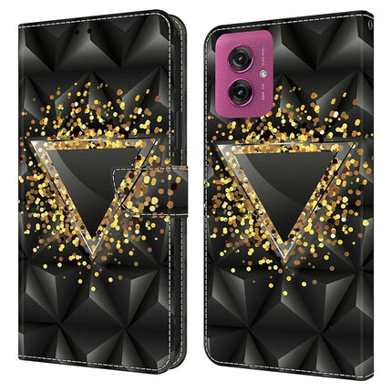 For Motorola Moto G55 5G Case PU Leather Wallet Phone Cover with Stand - Rhombus