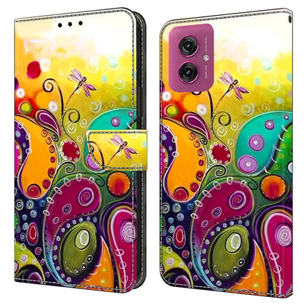 For Motorola Moto G55 5G Case PU Leather Wallet Phone Cover with Stand - Colorful Flower