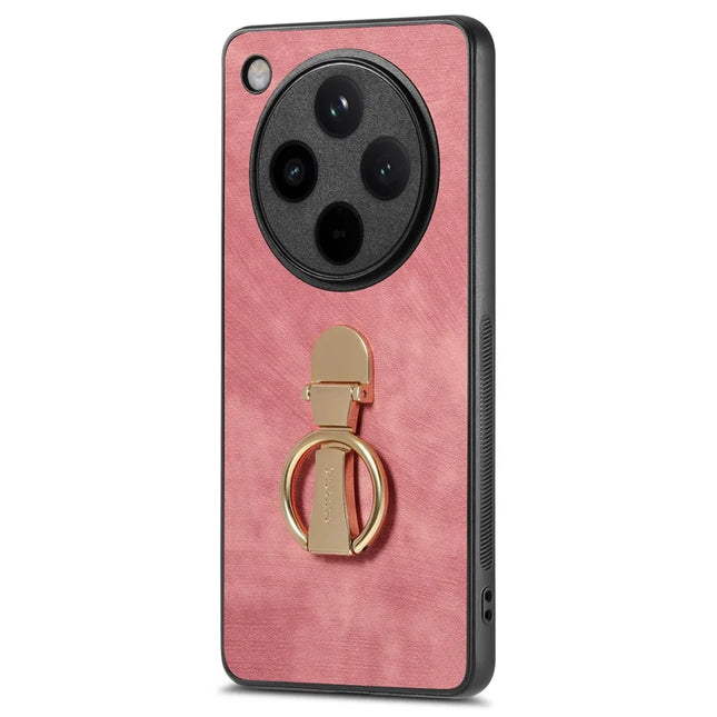 CASENEO D22 For Oppo Find X8 5G Case Folding Kickstand Retro Leather Back Cover - Pink