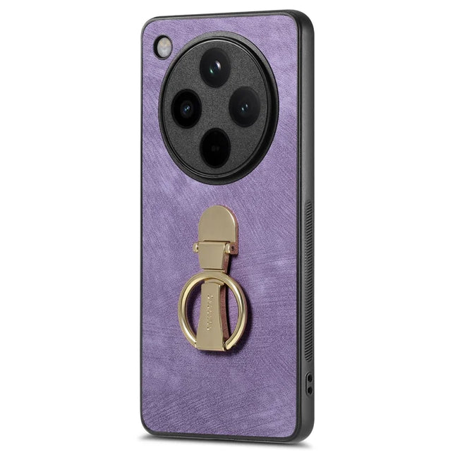 CASENEO D22 For Oppo Find X8 5G Case Folding Kickstand Retro Leather Back Cover - Purple