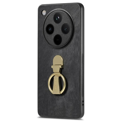CASENEO D22 For Oppo Find X8 5G Case Folding Kickstand Retro Leather Back Cover - Black