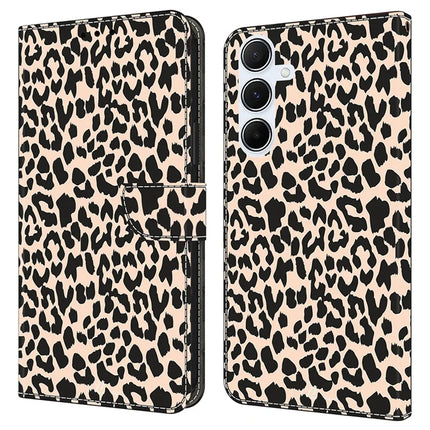 For Samsung Galaxy A36 5G / A56 5G Case Pattern Printed Protective Cover TPU+PU Leather Flip Phone Case - Leopard Print