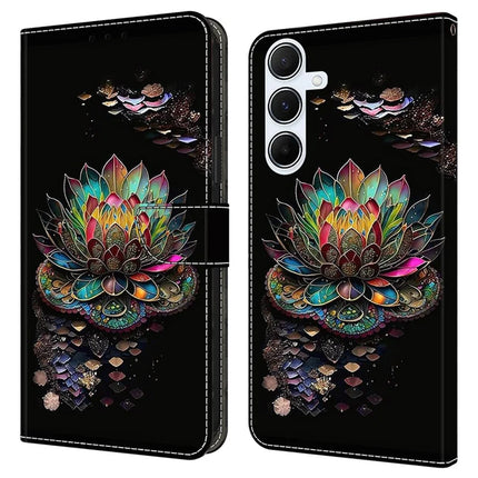 For Samsung Galaxy A36 5G / A56 5G Case Pattern Printed Protective Cover TPU+PU Leather Flip Phone Case - Lotus