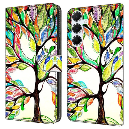 For Samsung Galaxy A36 5G / A56 5G Case Pattern Printed Protective Cover TPU+PU Leather Flip Phone Case - Tree
