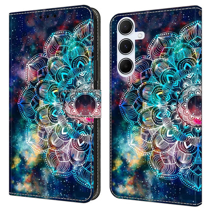 For Samsung Galaxy A36 5G / A56 5G Case Pattern Printed Protective Cover TPU+PU Leather Flip Phone Case - Gyro Flower