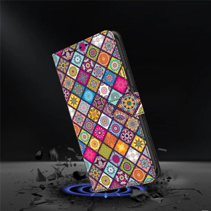 For Google Pixel 9a Case Pattern Printed Protective Cover TPU+PU Leather Flip Phone Case